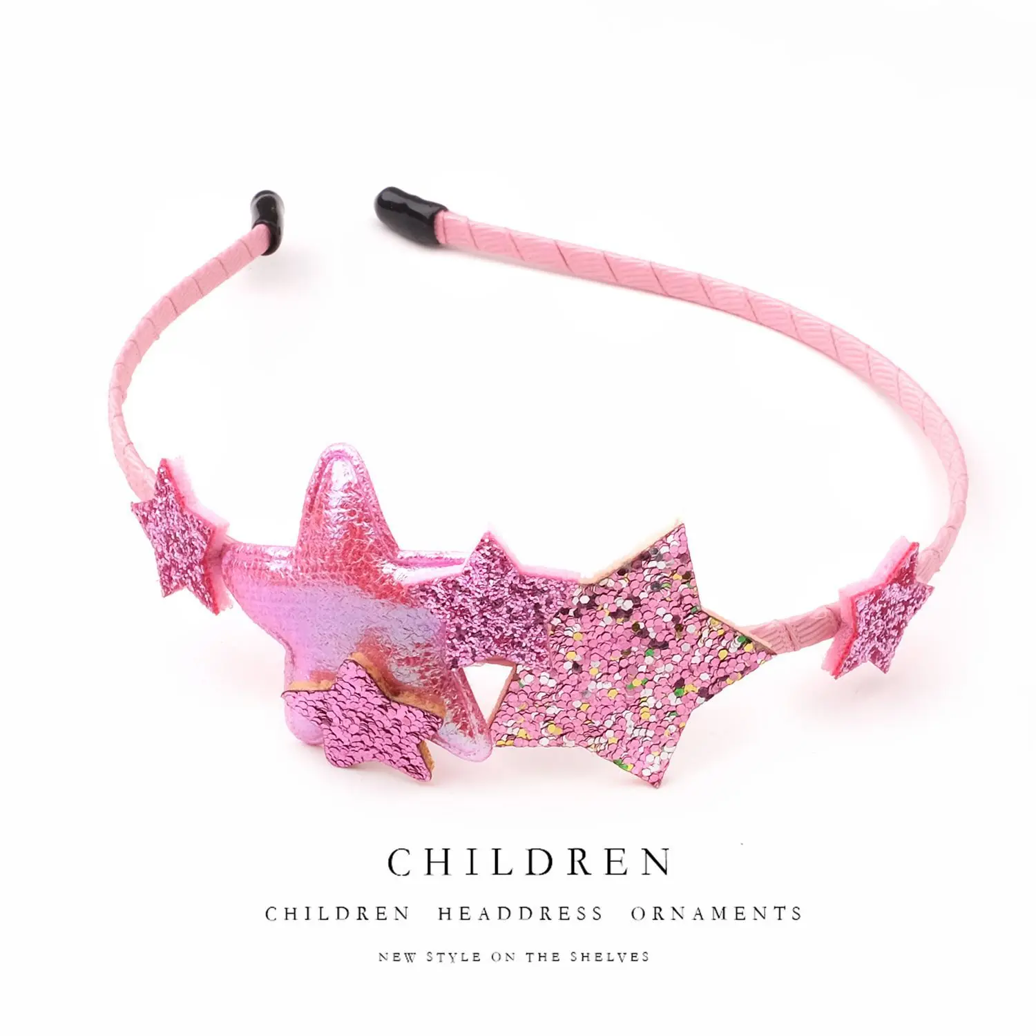 Sweet Glittery Stars Girls Hairbands PU Head Hair Hoop For Kids Child Headbands Accessories Ornaments