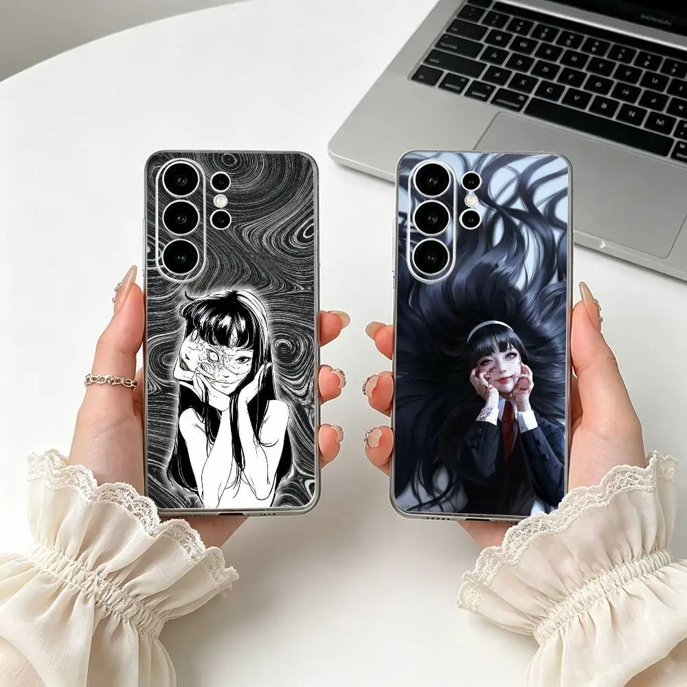 T-Tomie Junji Ito Phone Case For Samsung S25,Ultra,S24,S21,S22,S23,S30,S20,Plus,Fe,Lite Transparent Cover