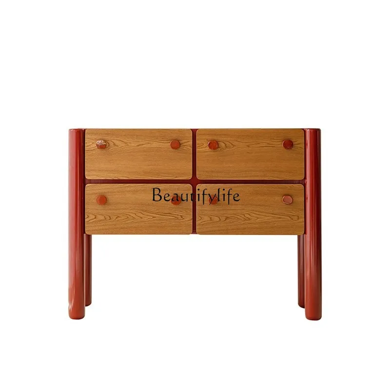 

Dopamine chest entrance entrance dining side storage cabinet color matching large-capacity decoration