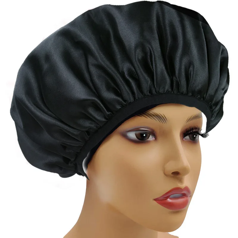 Shower Cap for Men Reusable Extra Large Shower Cap for Women Men Three Layer EVA Waterproof Long Hair Cap