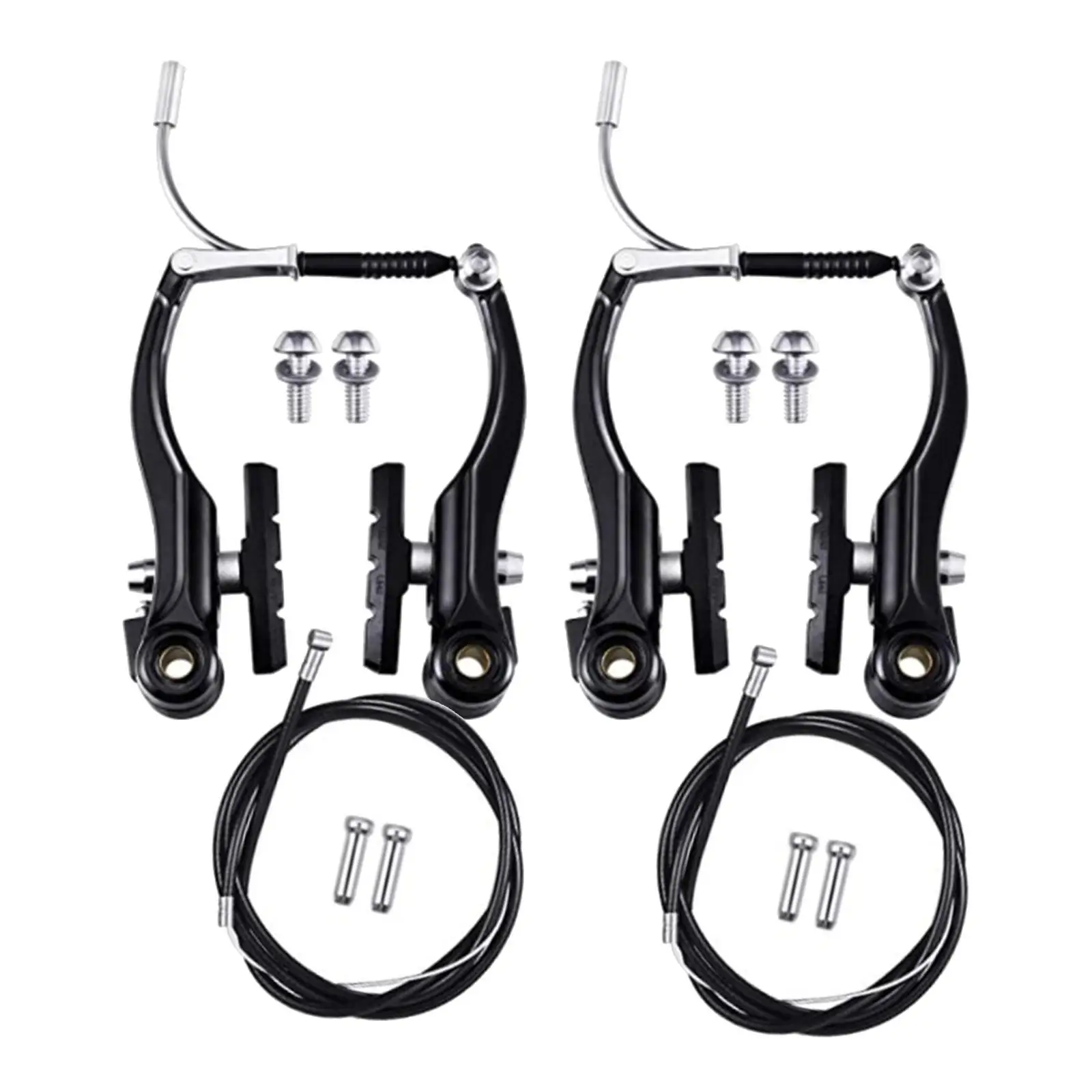 Bike Brake Set Aluminum Alloy Cycling Accessories Easy Installation Brakes Cables Sturdy Calipers Levers Portable Bicycle Brake