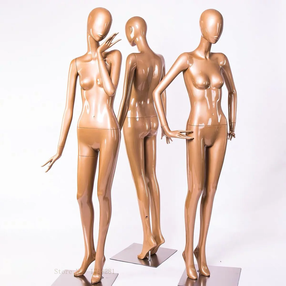 Nice Cool Fiberglass Silm Female Golden Full Body Model Fiberglass Factory Direct Sell