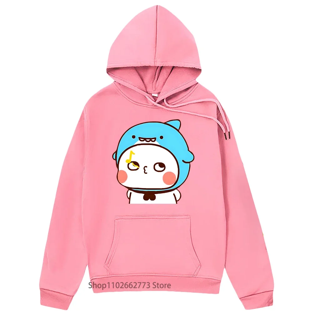 

Cute Shark Bubu Is Whistling Sweatshirts Panda Bear Graphic Clothes Women Men Kawaii Cute Pullover Spring Autumn Winter Sudadera