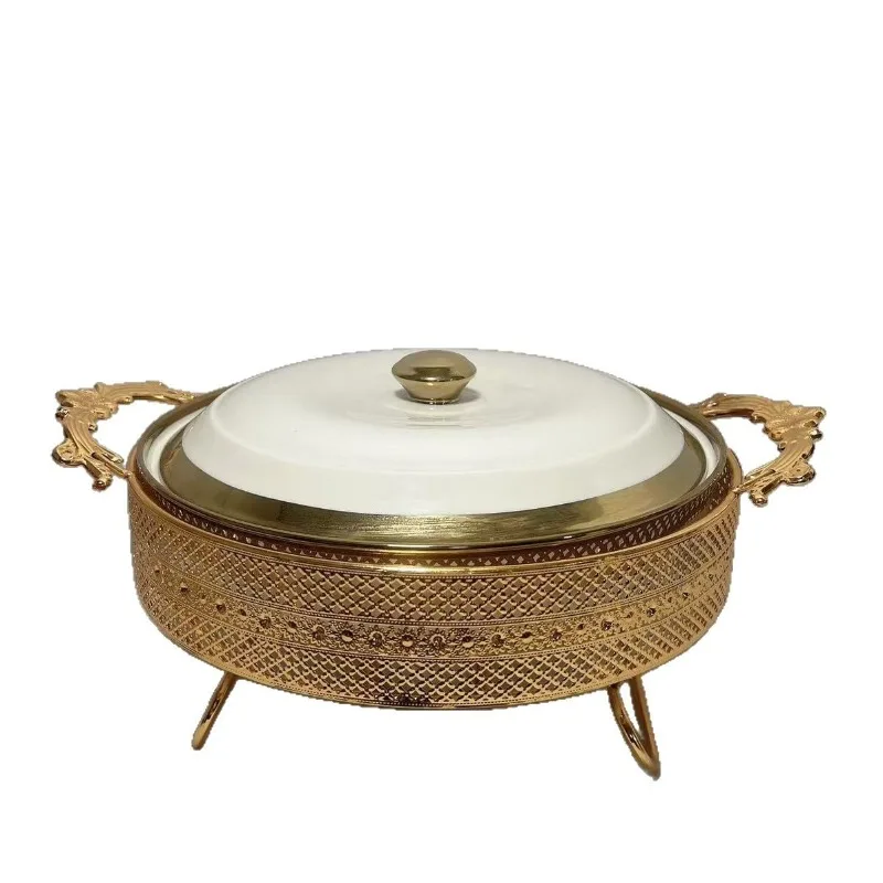 

Wedding banquet 13-inch luxury lace gold alcohol stove outdoor novel welding boiler