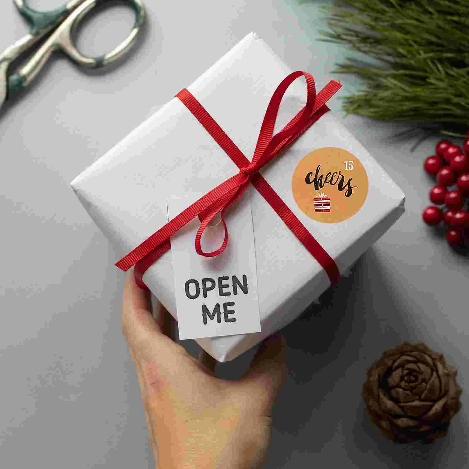 20 vellen kerstnummers stickers gemengde stijl label bruiloft feest vakantie cadeau etiketten kraftpapier kerst zegel lijm