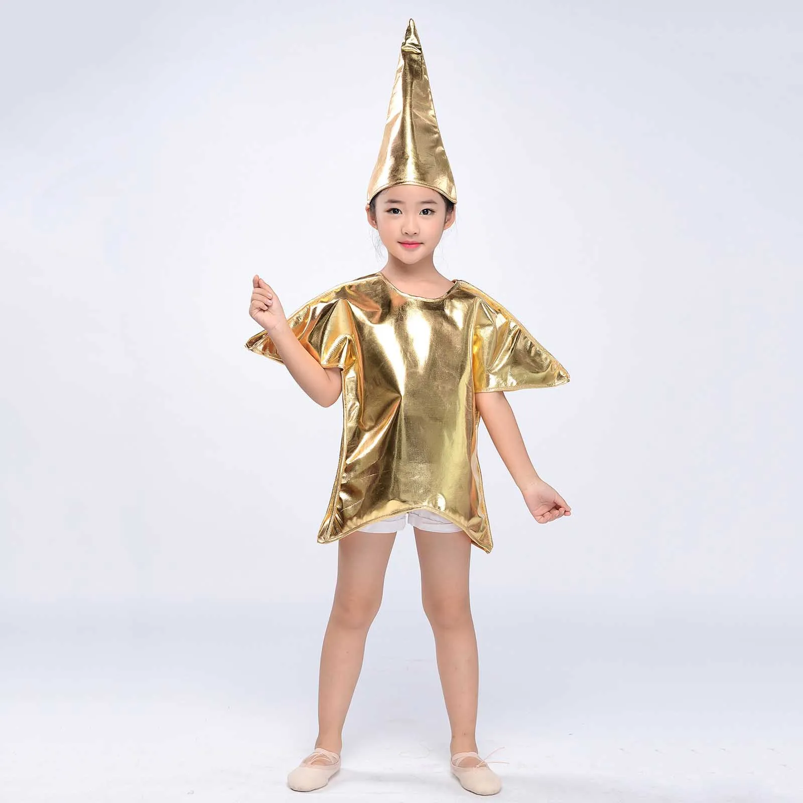

Adult or Child Gold Star Costume Fancy Dress Five Point Star Outfit for Boys Girls Nativity Christmas Party Costume for Kids