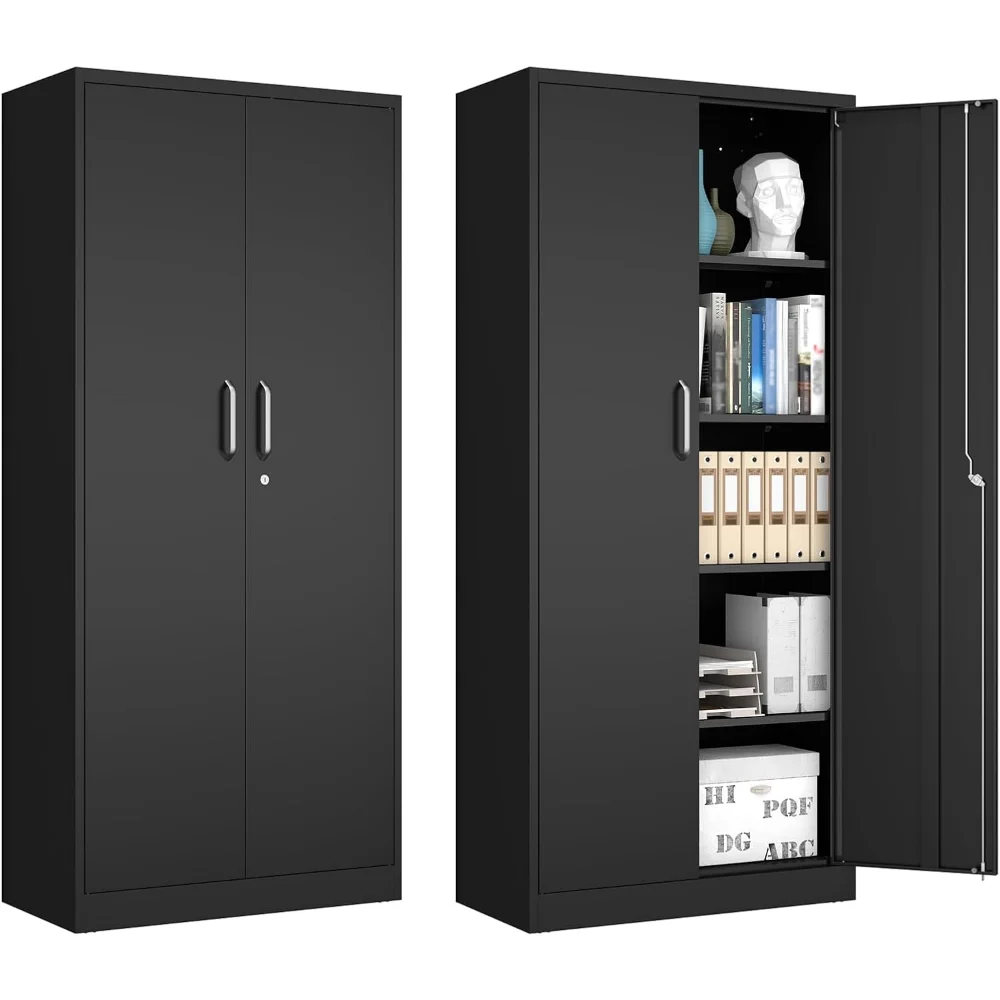 

Garage Storage Cabinet with Lock, 71" Tall Cabinet with Doors and Adjustable Shelves