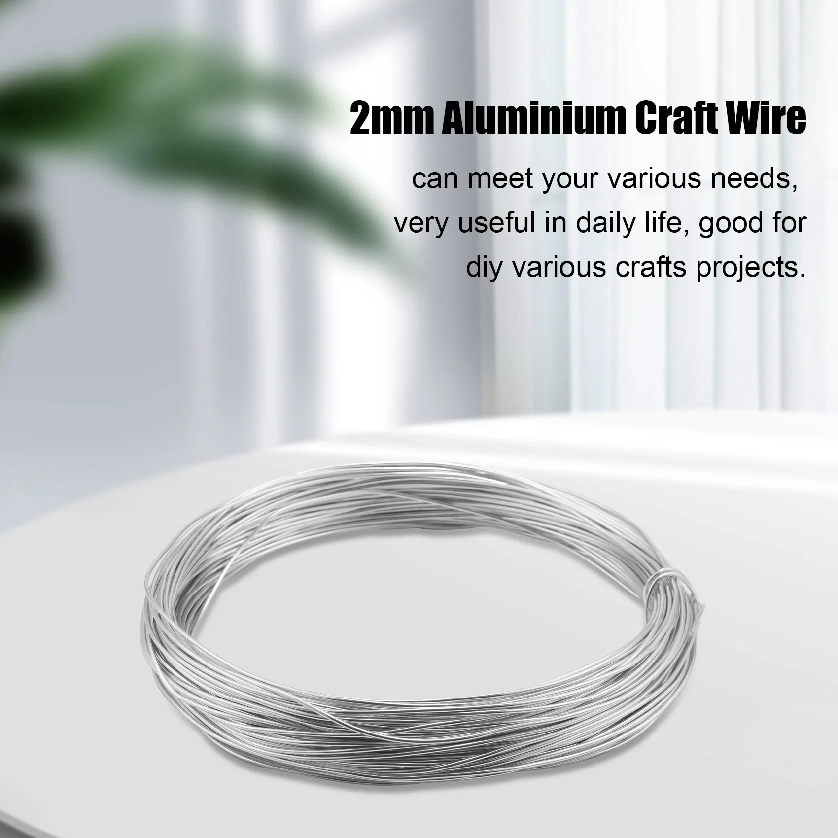 

A84X-1 Рулон алюминиевой ремесленной проволоки, серебра для ювелирных изделий, моделирования, изготовления арматуры и скульптуры 2 мм х 55 м