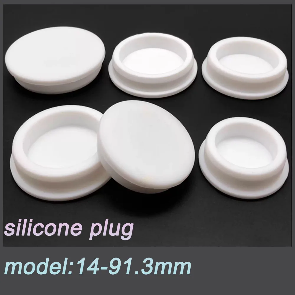 Size 14-91.3m White Silicone Hole Plugs Blanking End Cap Pipe Inserts Bungs Seal Cover T Type Stopper Dustproof Plug Borem