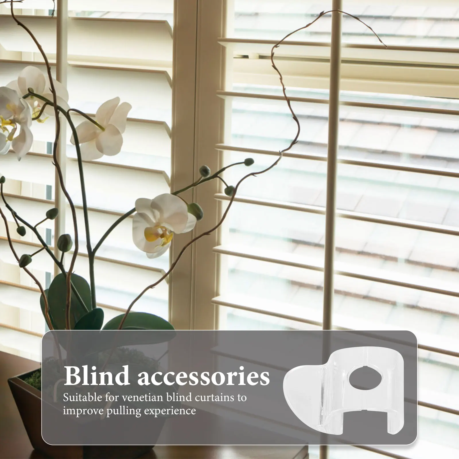 

2pcs Transparent Blind Handles Cordless Shade Pulls Roller Blind Clips Valance Retainer Accessories For Window Roller Shades