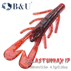 B&U Floating Soft Isca Artificial Bait Agent Rage Tail Craw Crawfish Add Salt Pesca Bass Fishing Lure Tackle