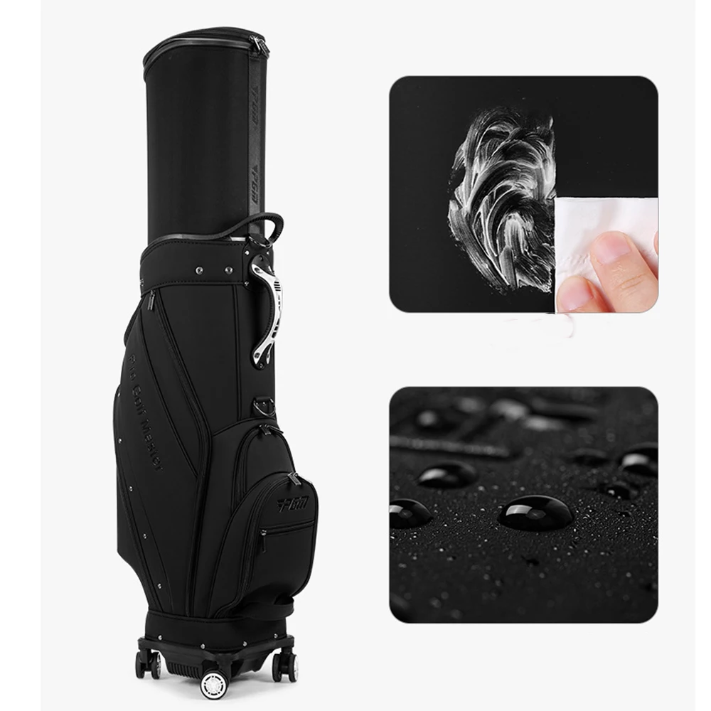 PGM Golf Bags Men Women Hard Shell Extendable Bag With Universal Four-Wheel Swivel Base Flat Push Air Transport Bag QB173