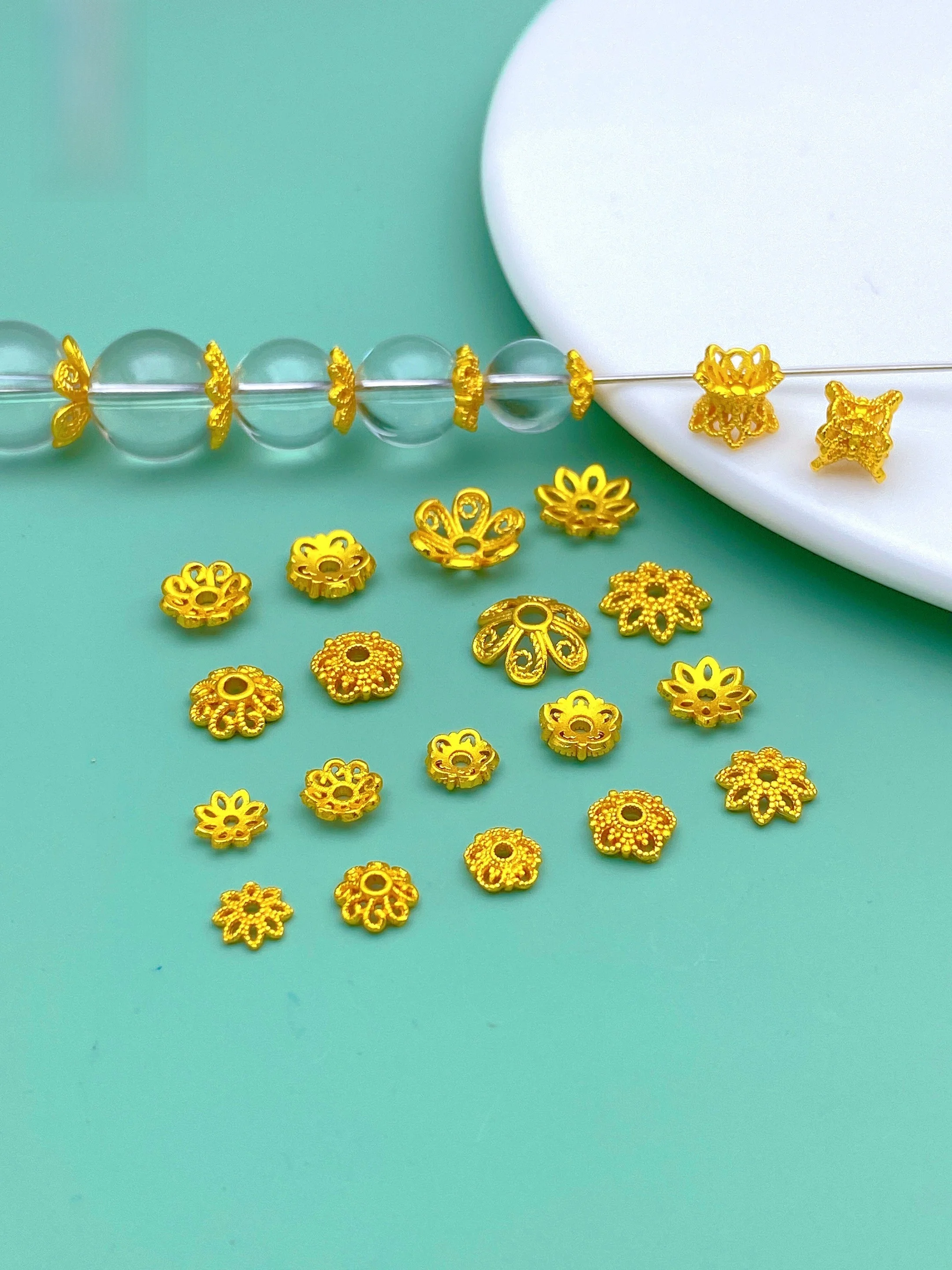 Accessori fatti a mano in oro sabbia Base di separazione del supporto del fiore scavato per parti di gioielli Faion fai da te con bracciale Nelace