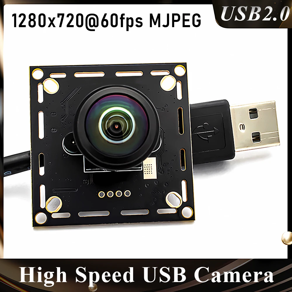 High Speed USB Camera Module 60FPS Industrial Webcam Board With No Distortion M12 Lens Plug Play for Machine Vision & Security