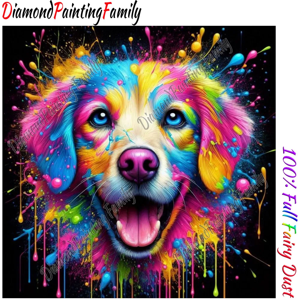Diamond Painting Family Full Fairy Dust Diamond Arts Colorful Animal Crystal Resin Mosaic Painting Kit AB Drill Cross Stitch Set view 5