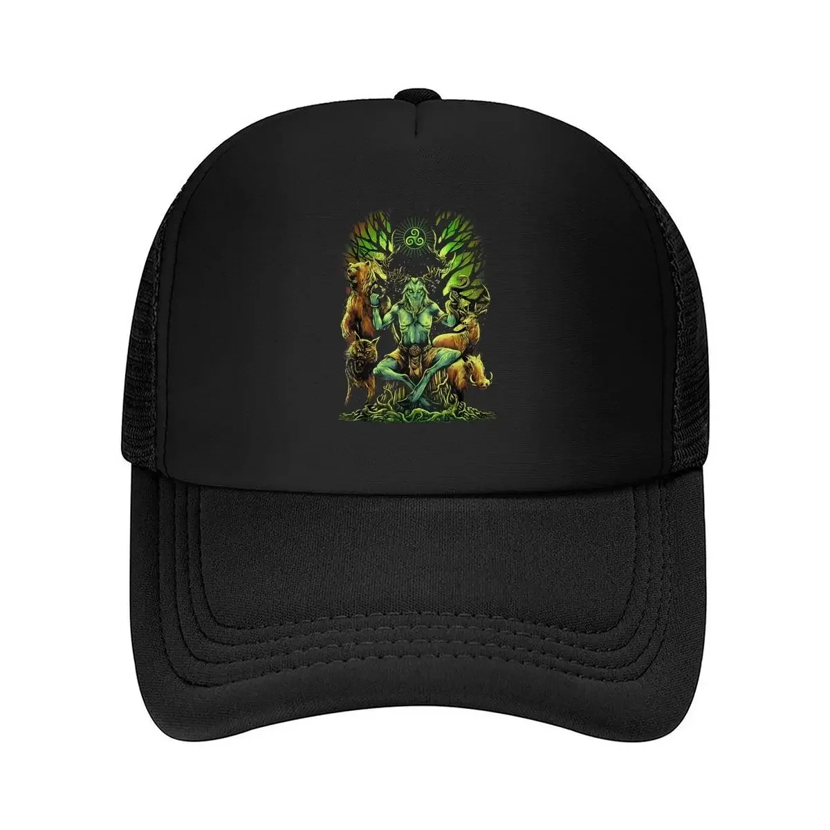 2026 Mythical Figure Surrounded by Animals and Symbols Mesh Baseball Cap