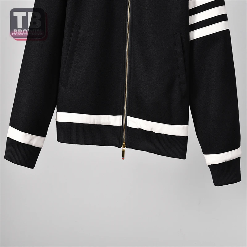 TB Flagship-Store Brand men\'s women\'s baseball uniforms stand-up collar striped long-sleeved raglan sleeves jacket