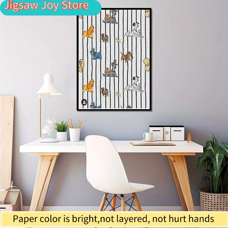 Disney  Classic 101 Dalmatians Dog Puzzle - Cute Pet Dog Illustrations, High-Quality White Card Material, Portable & Portable,