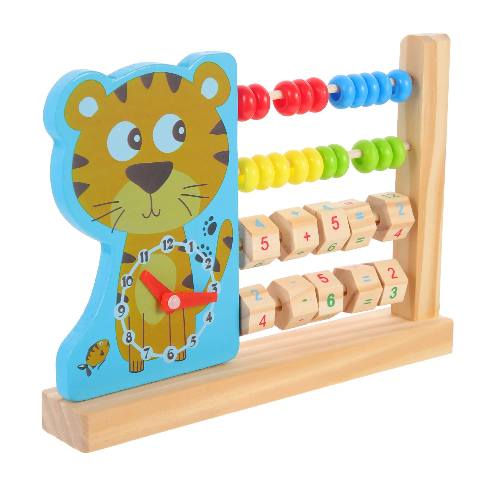ساعة خشبية ملونة المعداد أداة الحساب التعليمي المبكر للأطفال الرياضيات الإدراك العد تعلم تحسين الذاكرة #3