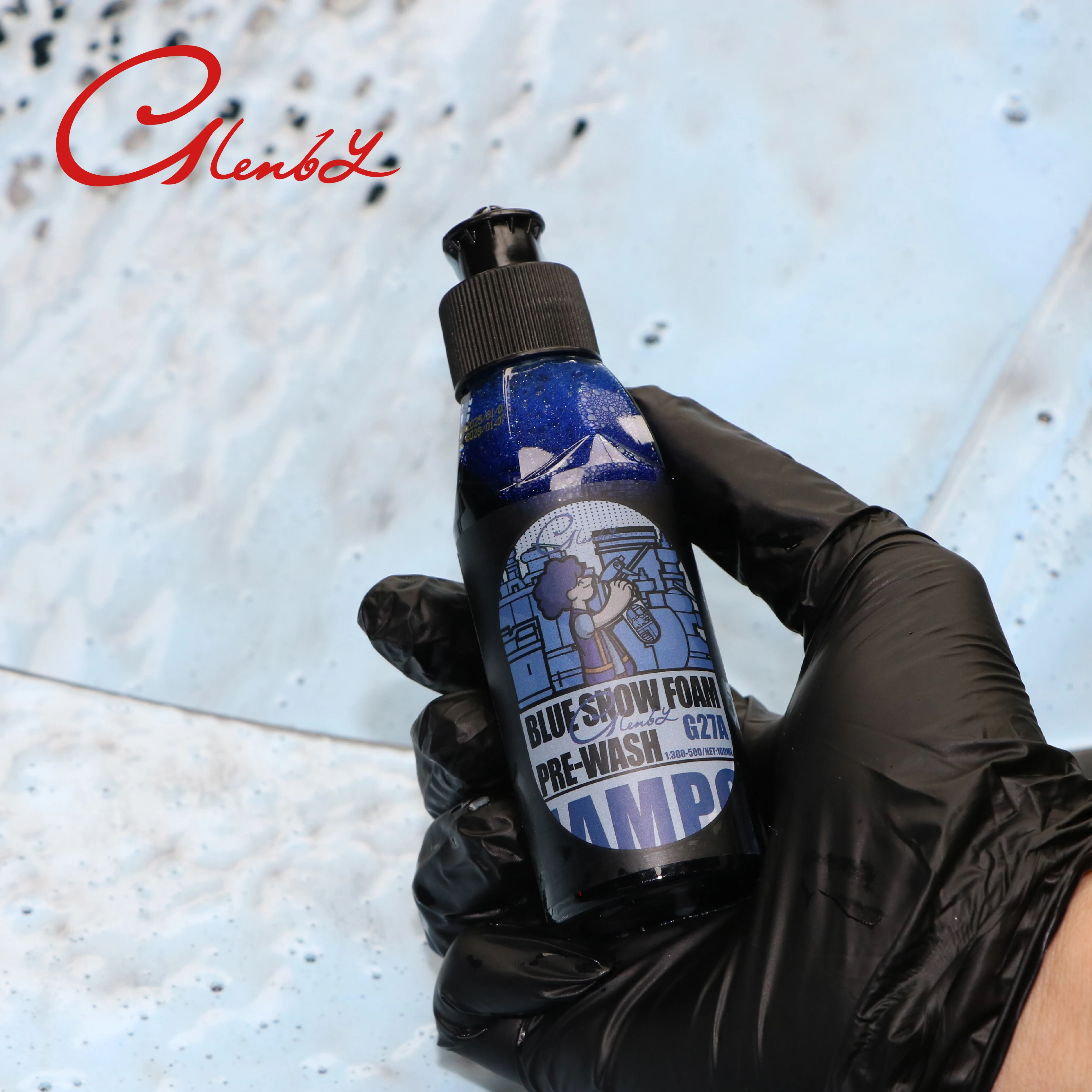 Blue Foaming Car wash shampoo & Wax Foaming Car Wash Soap,Remove Grease & Dirt,Black Tire Wax Gloss Enhancer,Enhance the Shine