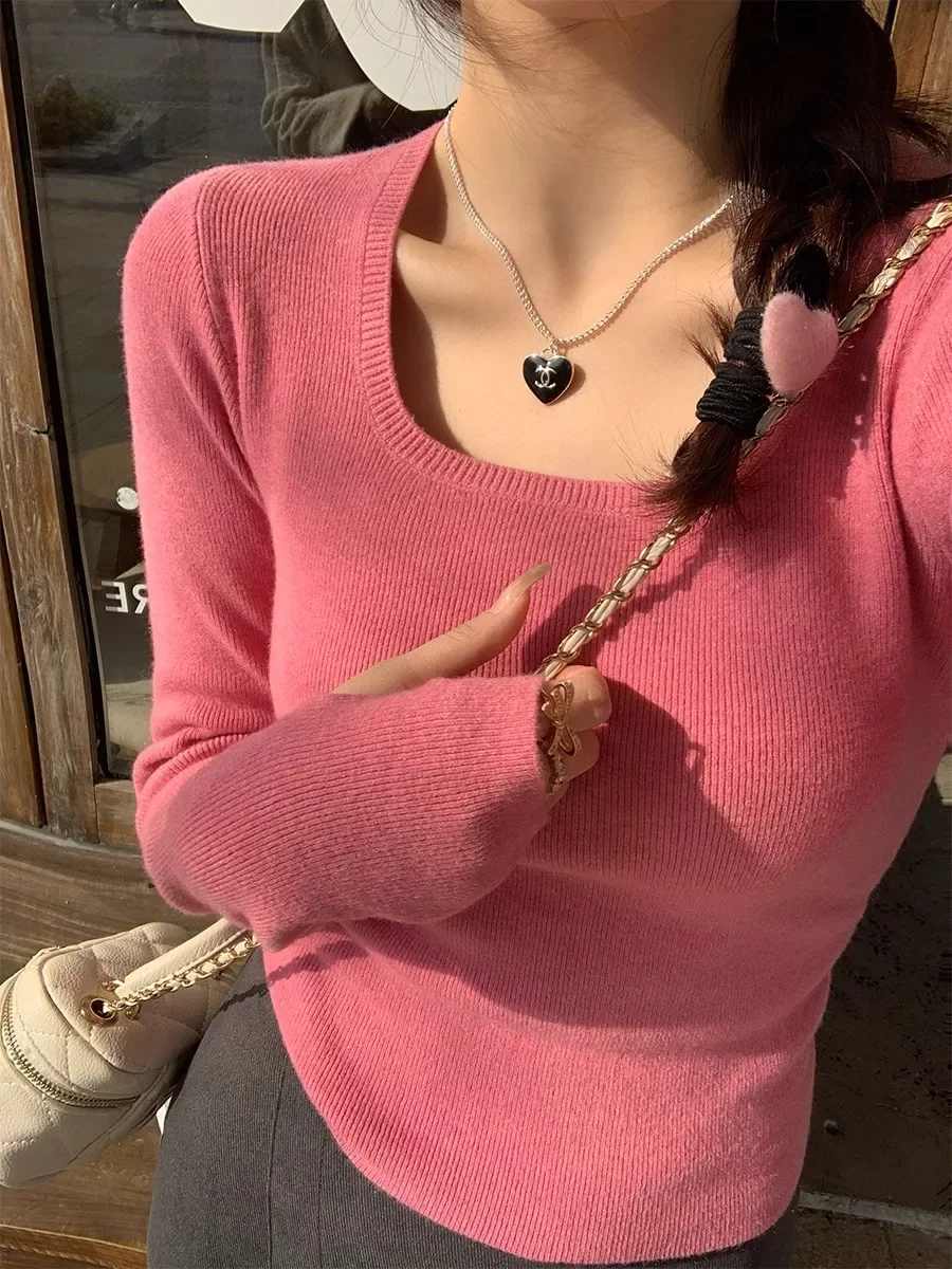 Gebreide Trui Vrouwen Truien Nieuwe Lange Mouw O-hals Wit Zwart Gebreide Trui Trui Vrouwen Tops Truien Vrouwen Kleding Q716