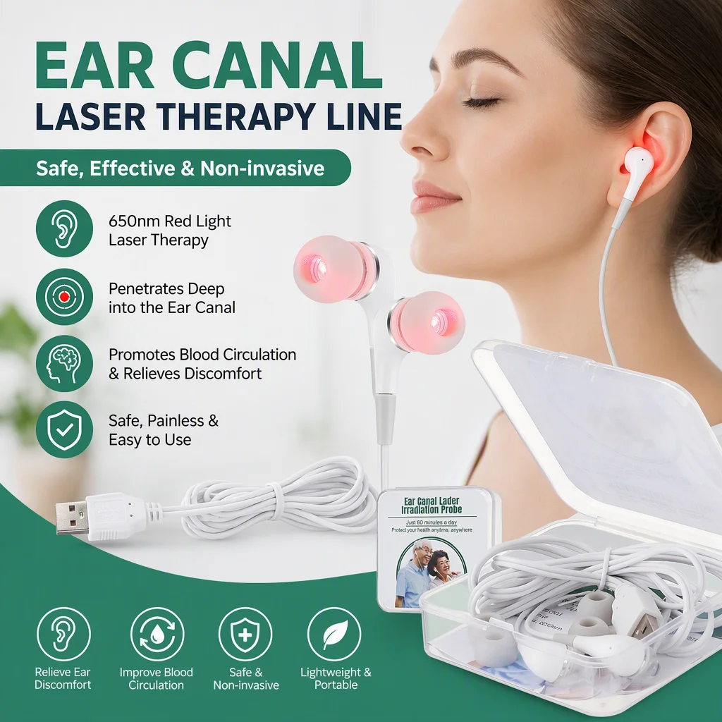 Ear Canal Laser Physiotherapy Line 650nm Wavelength Physiotherapy Instrument Balance High Blood Pressure Reduce High Blood Fat