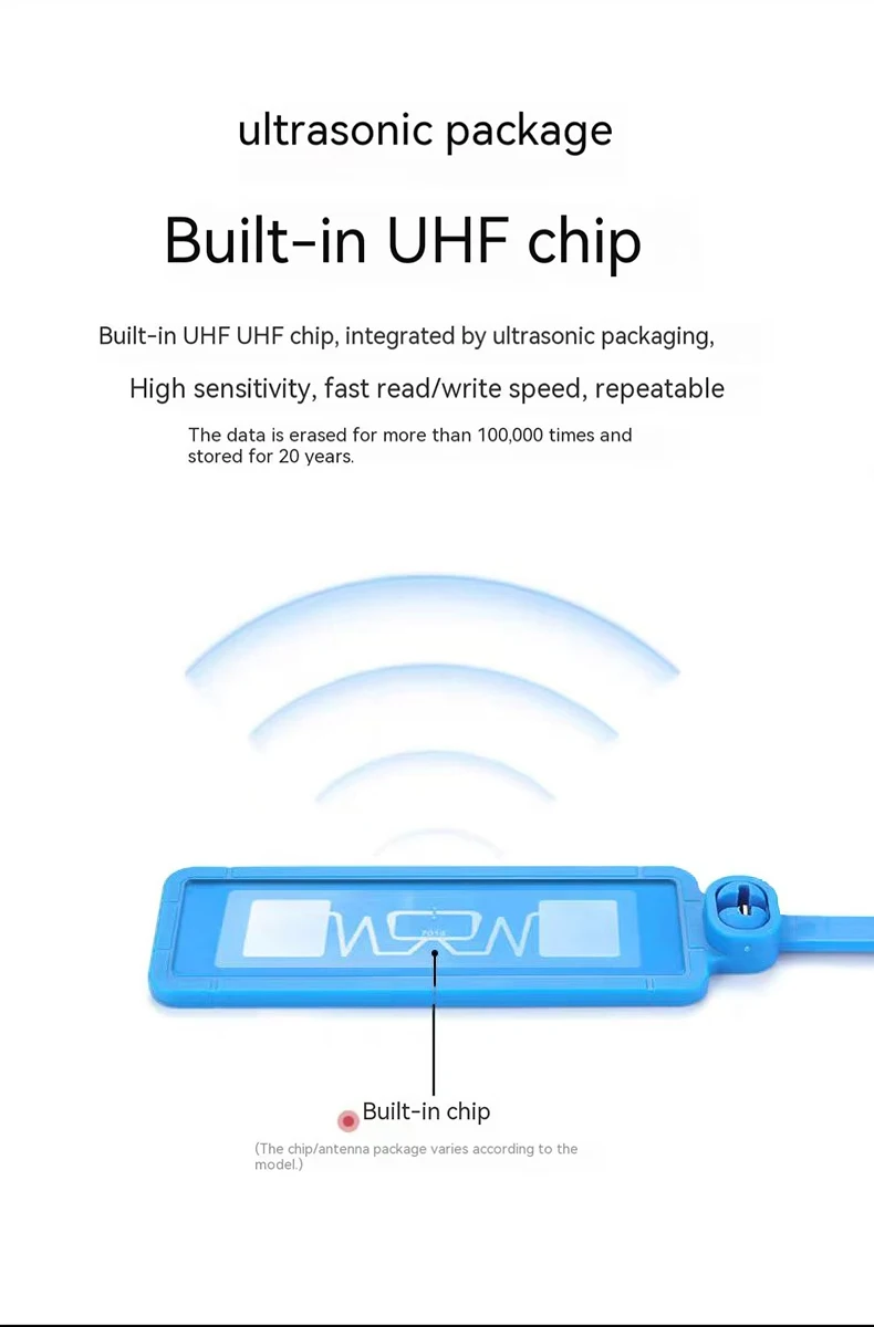 RFID UHF สายผูกหมวดหมู่ 860-960MHz 18000-6C ทิ้งแถมอิเล็กทรอนิกส์: สายไฟและการจัดการสายเคเบิลป้าย 50pcs