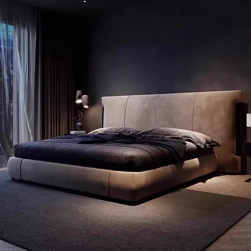 Frosted cloth bed, gray master bed, modern simple double bed 1.8 meters, one meter, eight beds 1.5 meters