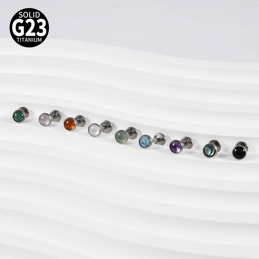 1 قطعة 16 جرام G23 التيتانيوم كريستال والحجر و قذيفة شقة الظهر Labret الشفاه مربط الأذن الزنمة الغضروف اللولب القرط هيئة ثقب المجوهرات