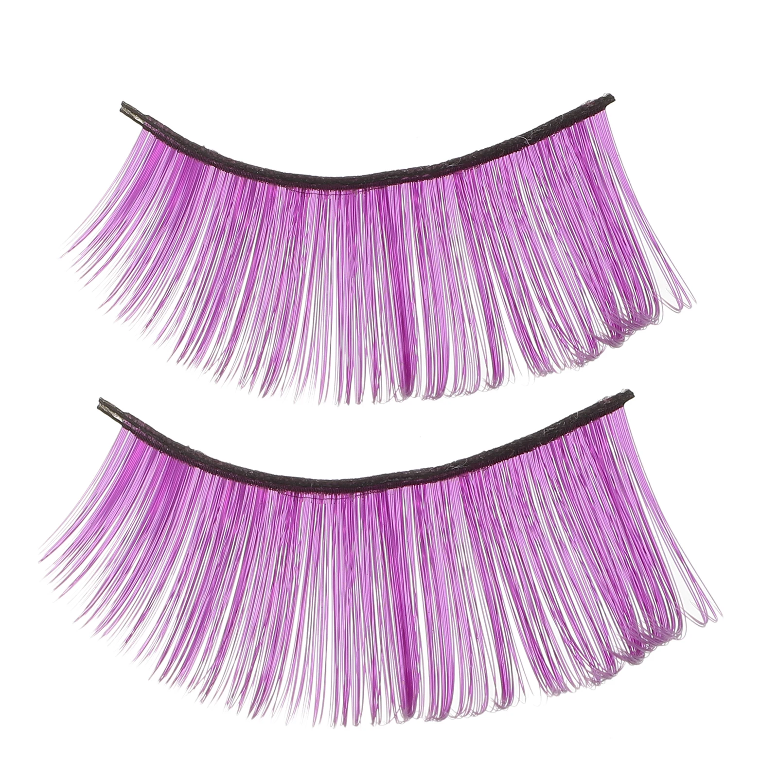 3 คู่ขนตาปลอมหนาแน่น Miss มาสคาร่าสีฮาโลวีน Lashes สีม่วงปลอมน้ําหนักเบาปลอดภัยเส้นใย Curly สวมใส่สบาย
