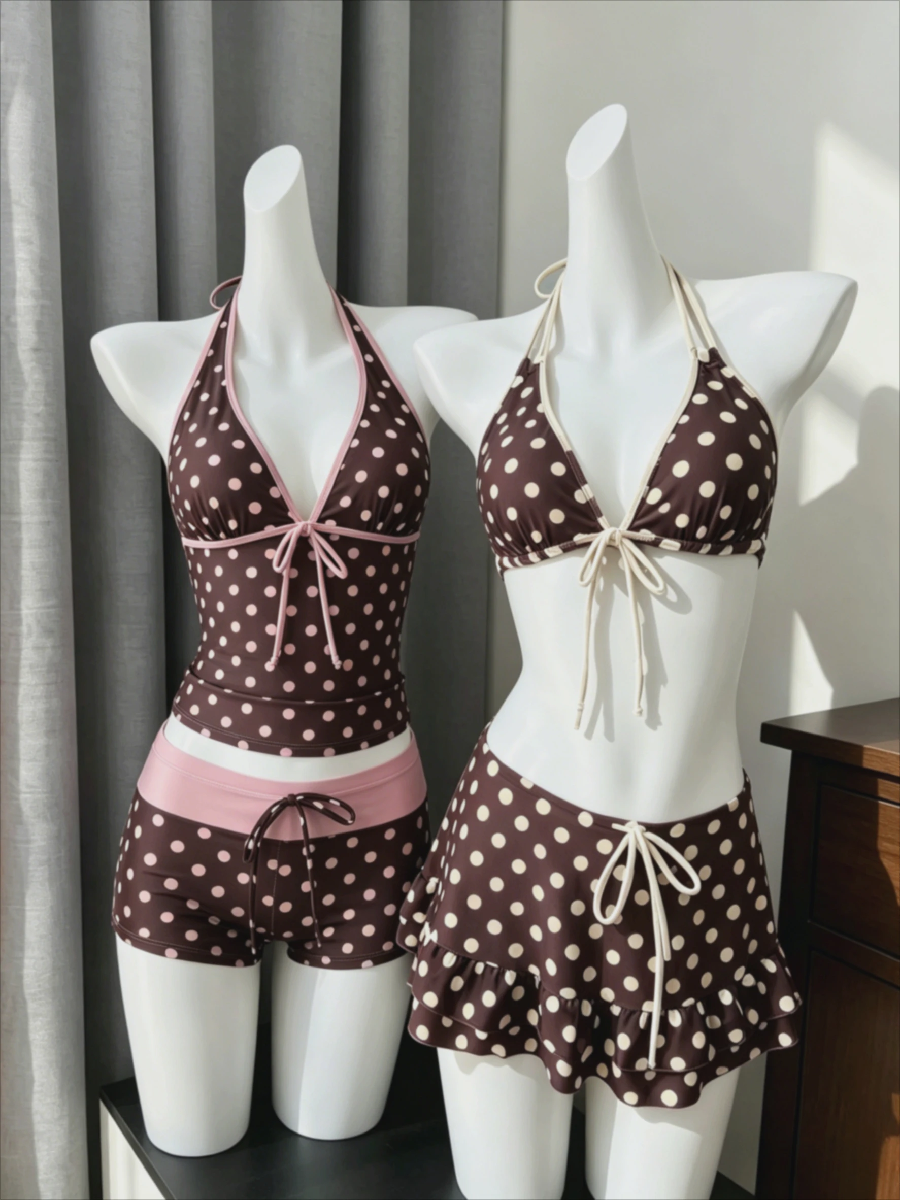 Vintage Striped Triangle Bikini Set High Cut Leg Two Piece Swimwear Stylish Quick Dry Beach Bathing Suit Holiday Swimming New