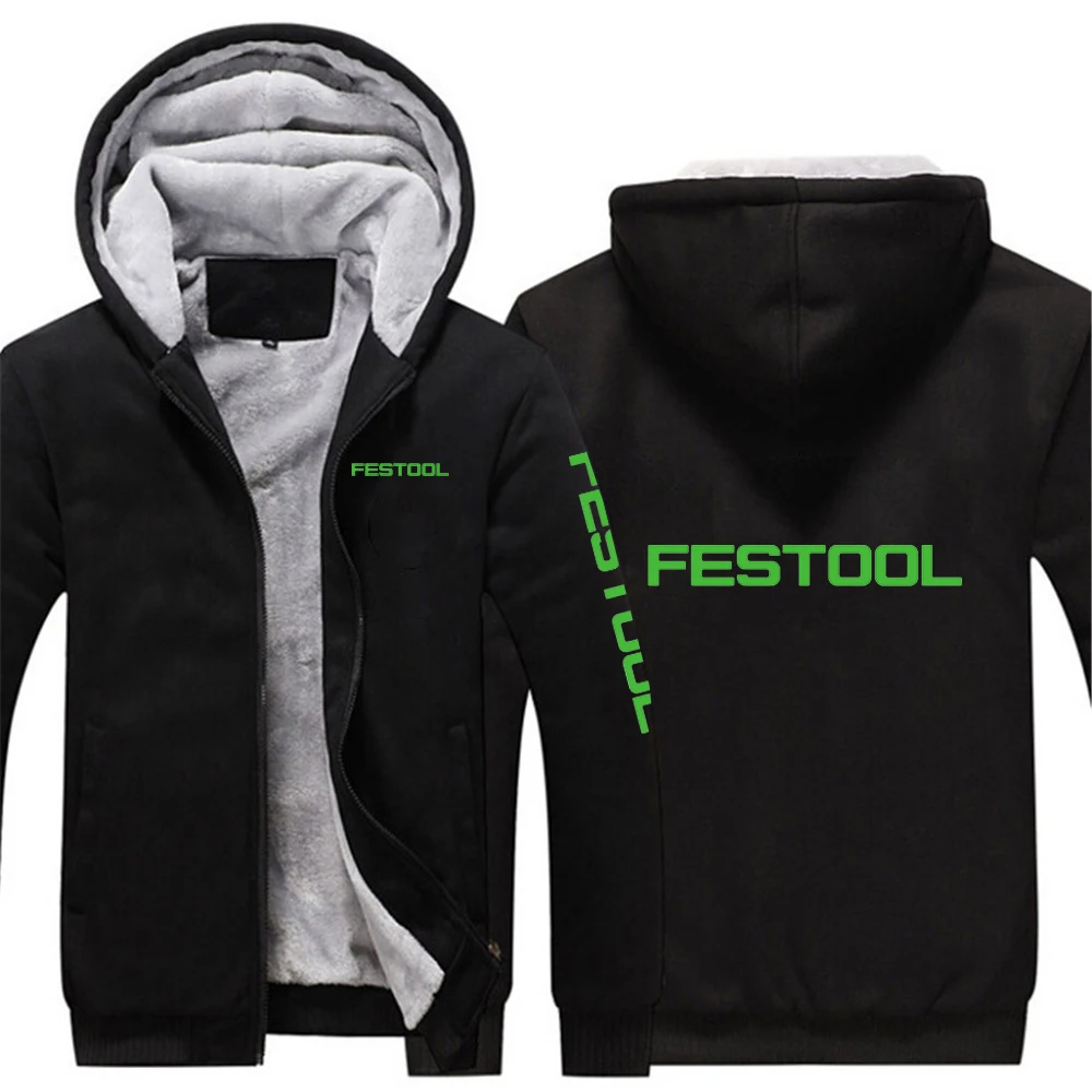 

2023 Festool Tools Men's New Zip Hoodies Thicken Hoodies Hooded Fleece Keep Warmer Fashion Sweatshirts Streetwears Pullover Tops