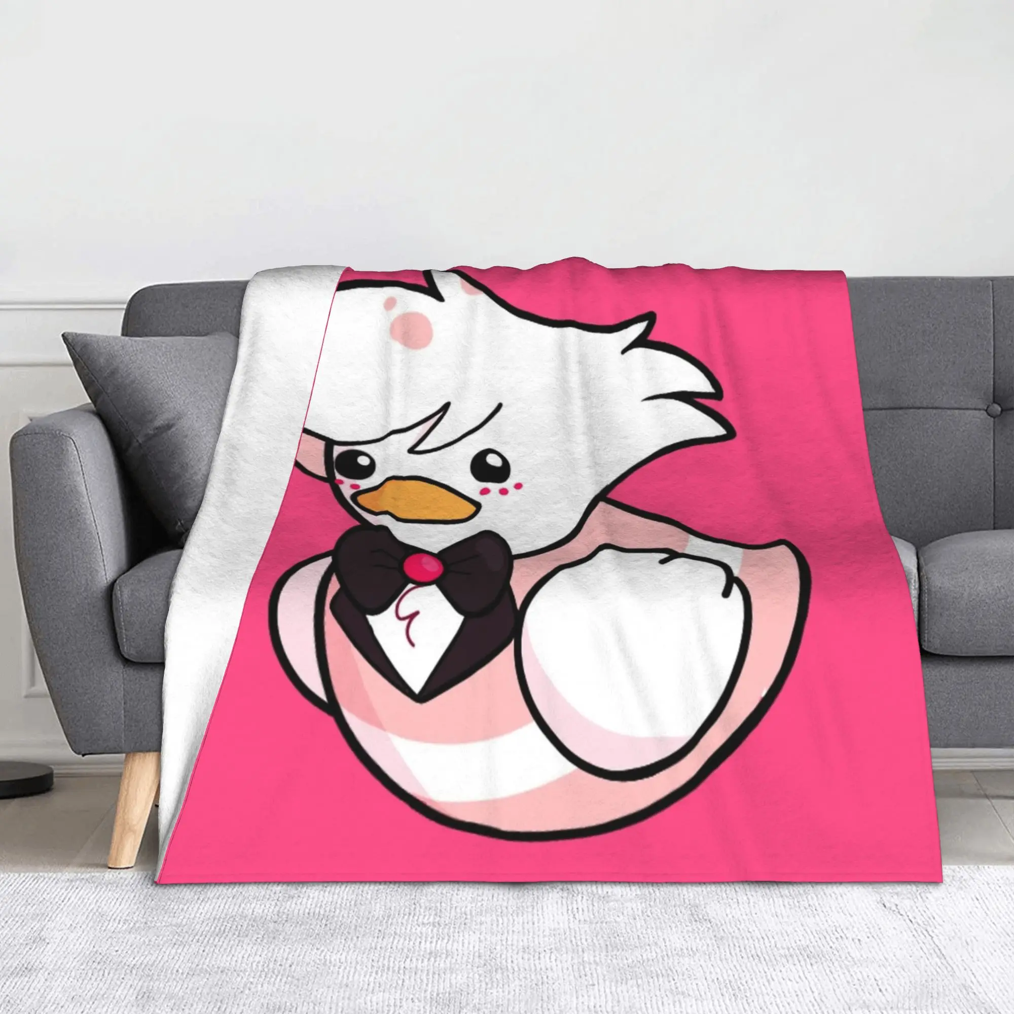 Angel Dust Rubber Duck Hazbins Hotels Blanket Flannel  All Season  Super Soft Throw Blankets for Bedding Quilt