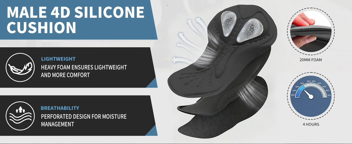 WOSAWE Herren Sommer-Radlerhose mit 3D-Polsterung, atmungsaktive Fahrradhose mit Handytasche, reflektierend, rutschfest, für MTB und Straßenfahrten – Detail 4
