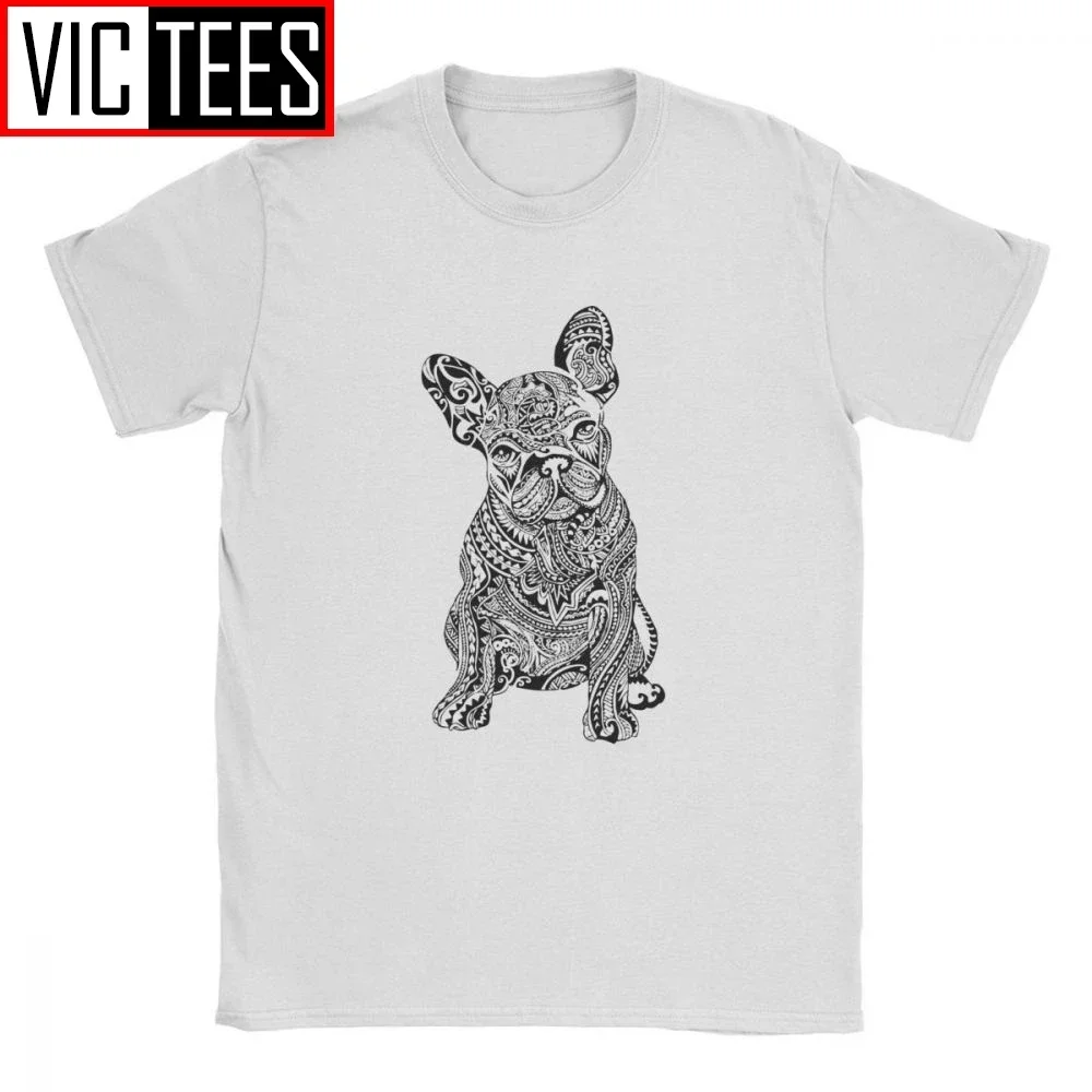 Men's Polynesian French Bulldog Dog Customized With Own Logo T Shirt Cotton Clothes Happy New Year Cool O Neck Oversized Tshirt image 2