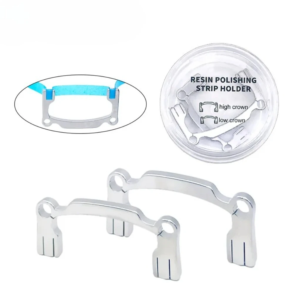 

2 шт./кор. держатель полоски для полировки зубов, металлический комплект, высокая корона, низкая корона для полимерного шлифования зубов, отделочный инструмент для стоматолога, орального инструмента