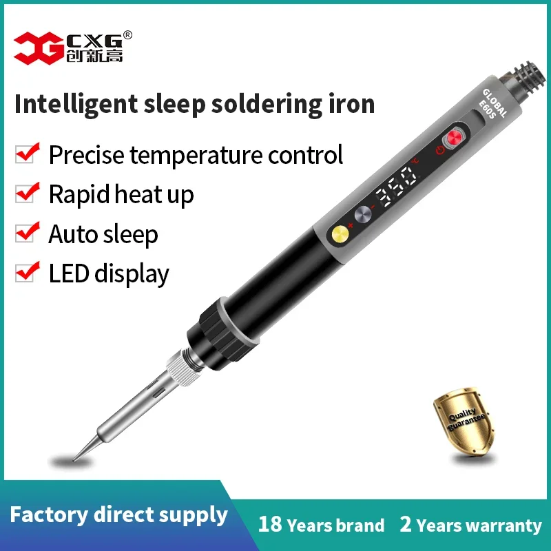 CXG E60S 90S 110S Electric Soldering Iron With Sleep Function Digital Display Temperature Regulator Professional Rework Tool 60W