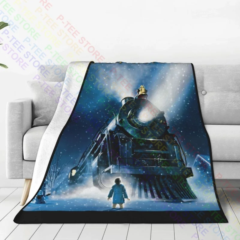 The Polar Express Movie Train Heading Down The Tracks Blanket Velvet New Style Machine Washable