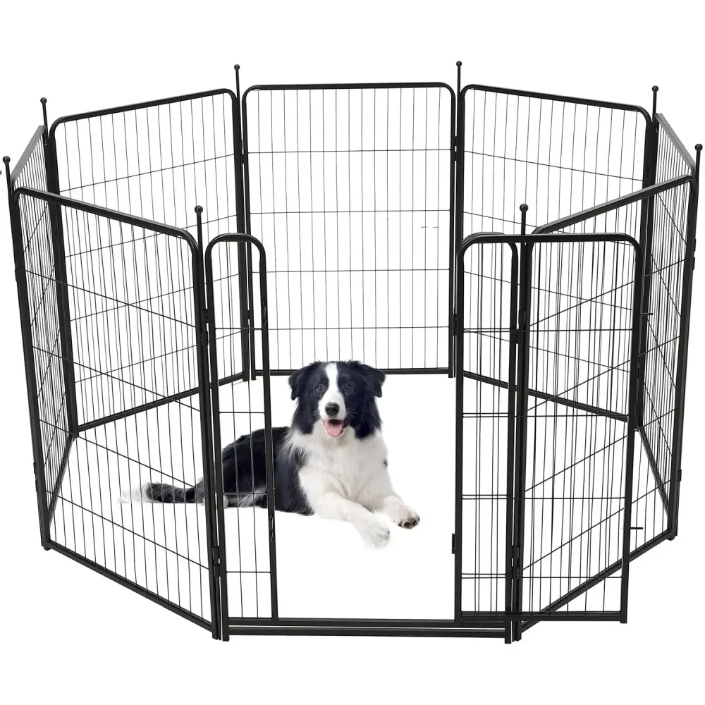 

Dog Playpen,8 Pcs 40 H X 21 W Panels Foldable Metal Pet Exercise Pen,Indoor And Outdoor Dog Fence With Wide Door Low Threshold,