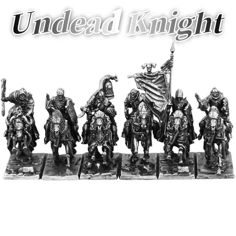 Undead Knight Full Metal Figurine Hand Painted Skeleton Warrior Miniature Wargaming Medieval Army Men Chess Piece Home Decor