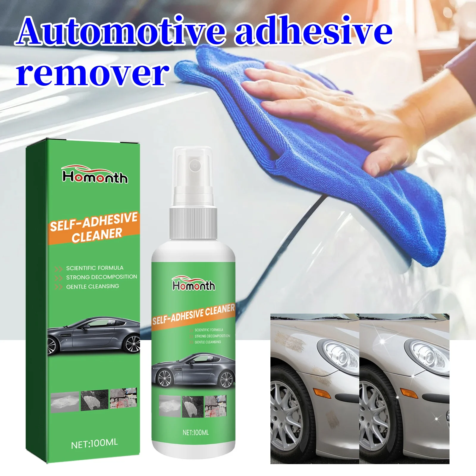 

Car Adhesive Remover 100ml Sprays Gel Cars Safely Removes Stickers Labels Decals Residues Tape Chewing Gum Grease Tar Crayon