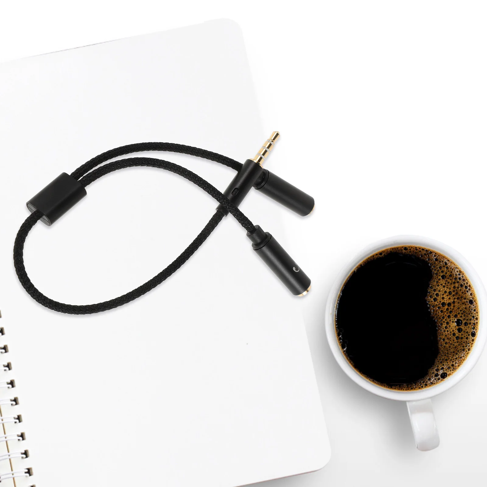 

1pcs Microphone Audio Adapter 3.5Mm Dual Output For Headphones Mic Bass Guitar Jack Connector Splitter Cable High Quality Copper