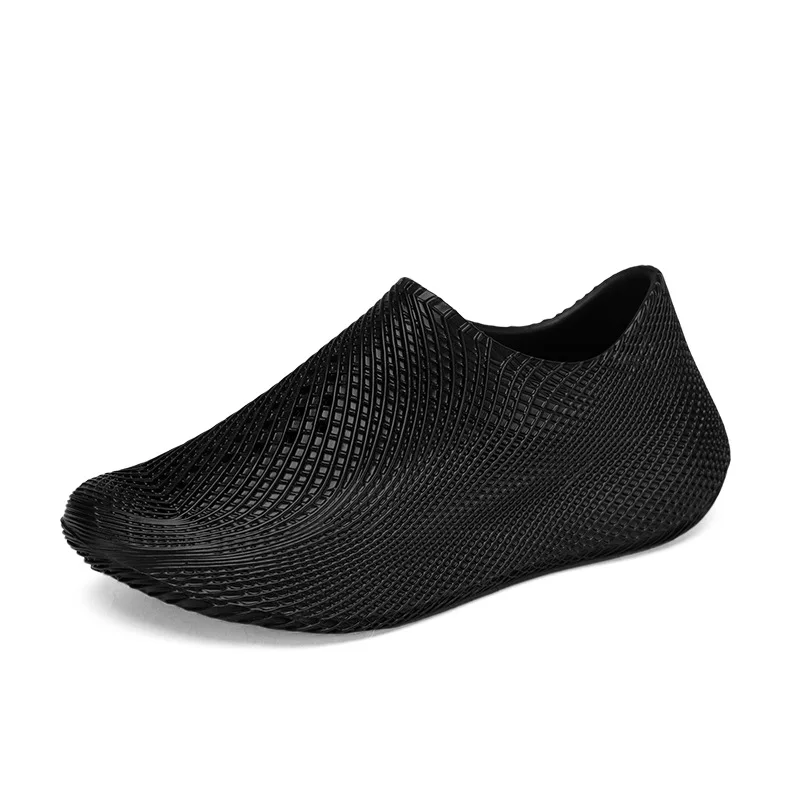 Men's Thick Sole Water Shoes Quick Dry Barefoot Aqua Socks Anti Slip Rubber Outsole Breathable Mesh Slip-Ons for Swimming Hiking