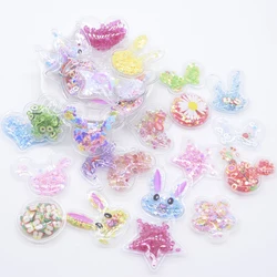 20Pcs Randomly Mixed Star Heart Mouse Head Crown Butterfly Flower Rabbit PVC Appliques for DIY Headwear Hair Clips Accessories