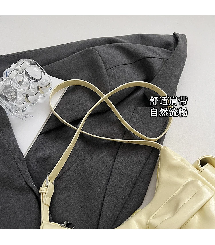 2026 Frühling Neue Einfache und Vielseitige Pendler-Tasche für Damen Hochwertige Textur Pendler-Umhängetasche mit Zwei Fächern – Detail 5
