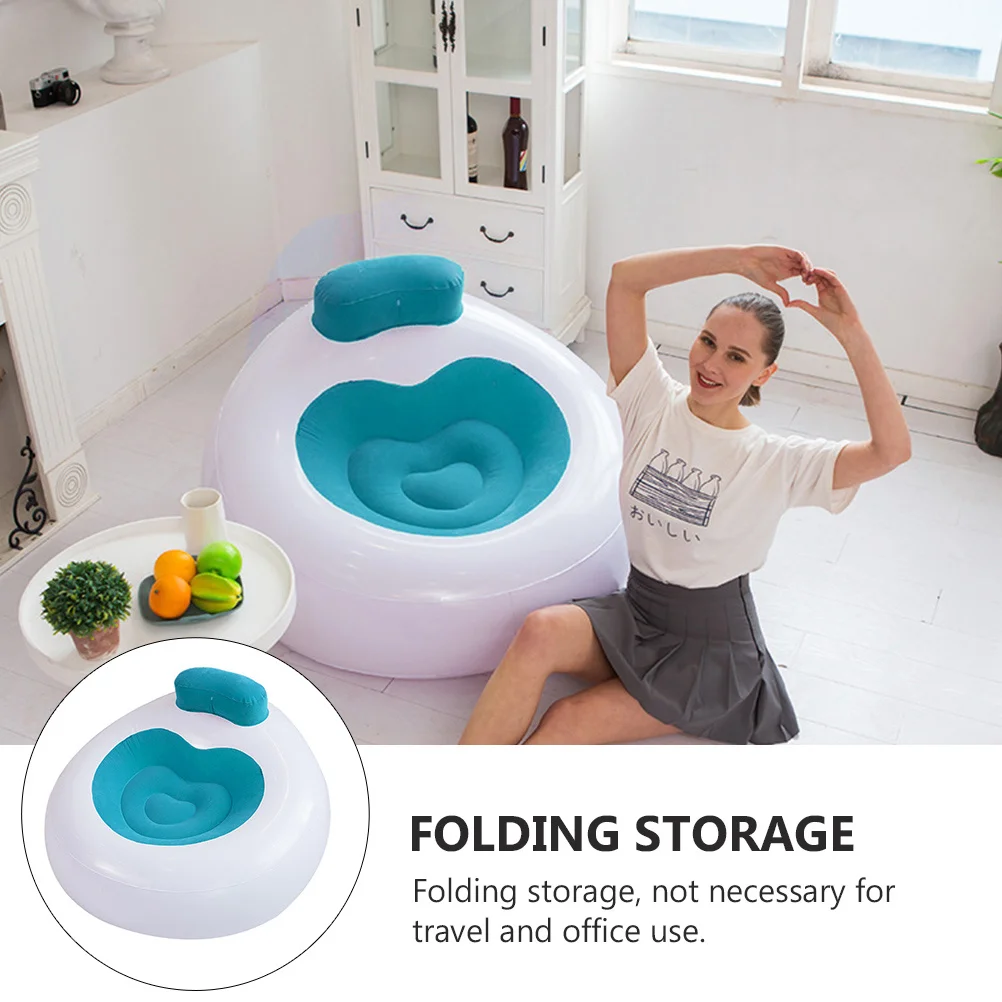 

1pc Inflatable Lounge Chair Portable Pvc Sofa Foldable Stool For Outdoor Park Travel Office Use Durable Comfortable Seating