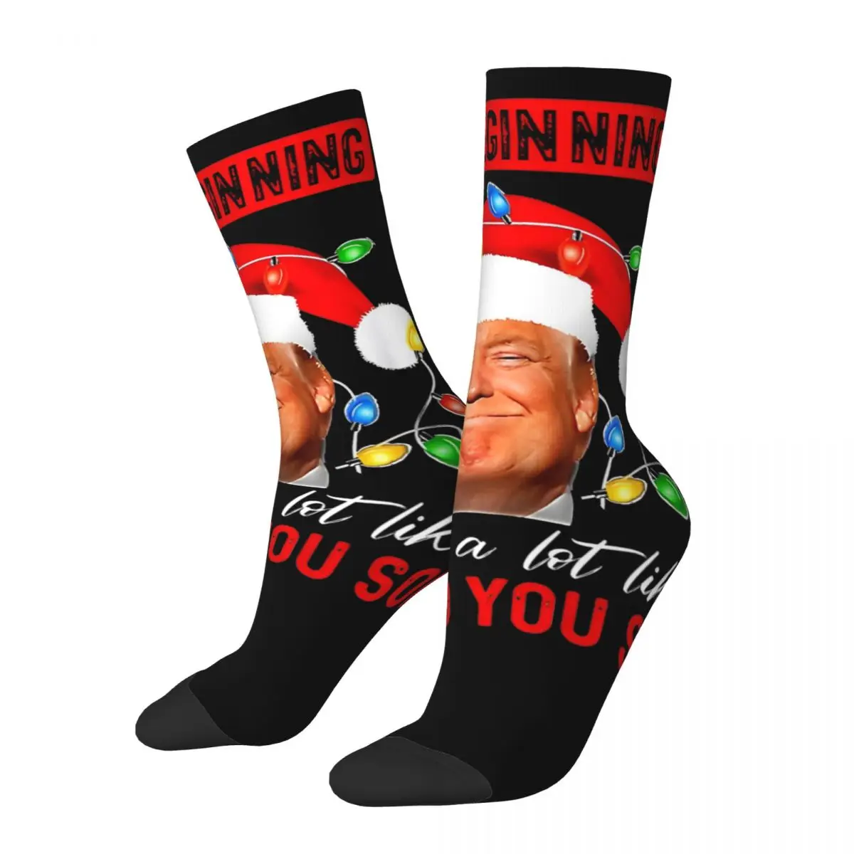 Funny It's Beginning To Look A Lot Like I Told You So Trump Skateboard Socks MAGA Middle Tube Socks for Unisex Non-slip