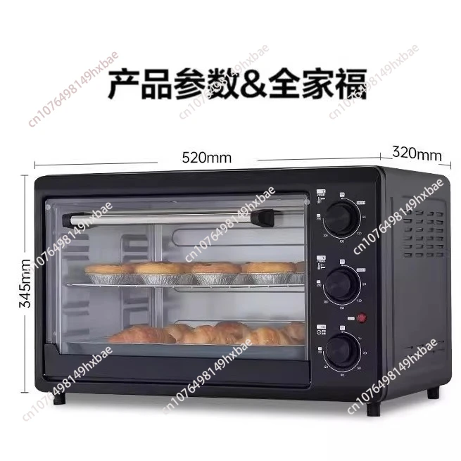 European Standard Electric Oven 48L Large Capacity Visual Baking at Home Intelligent Cake Machine Breakfast