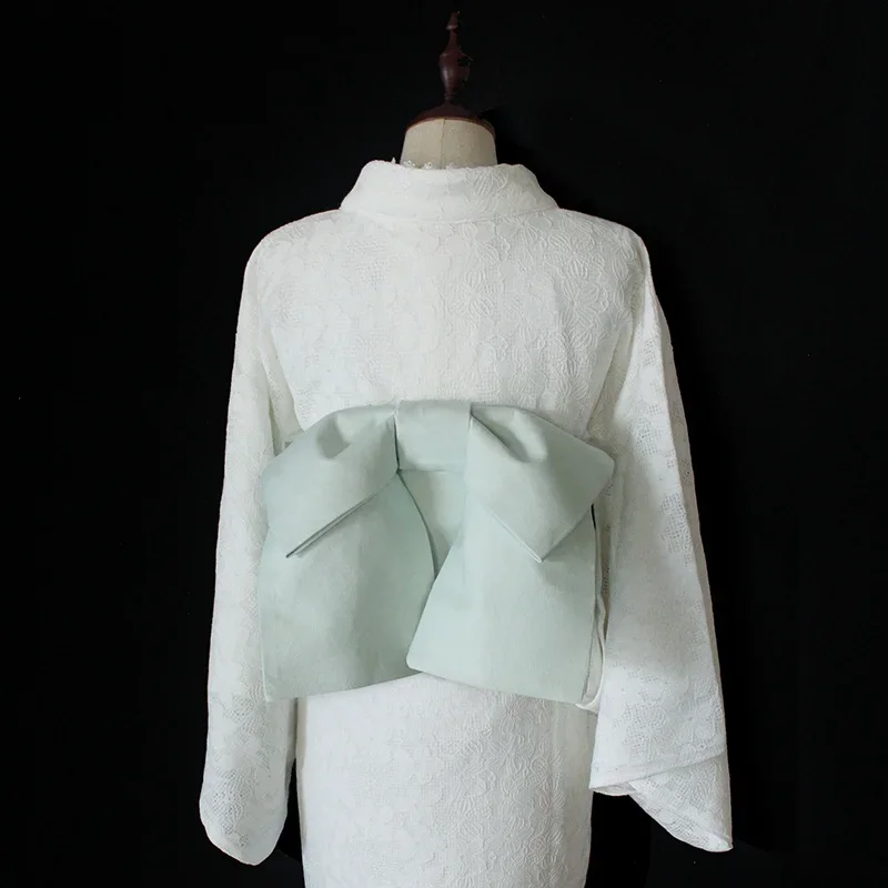 Kimono giapponese da donna Cintura in tela tinta unita Obi con baccello accessori tradizionali Yuakta Abito a vita larga