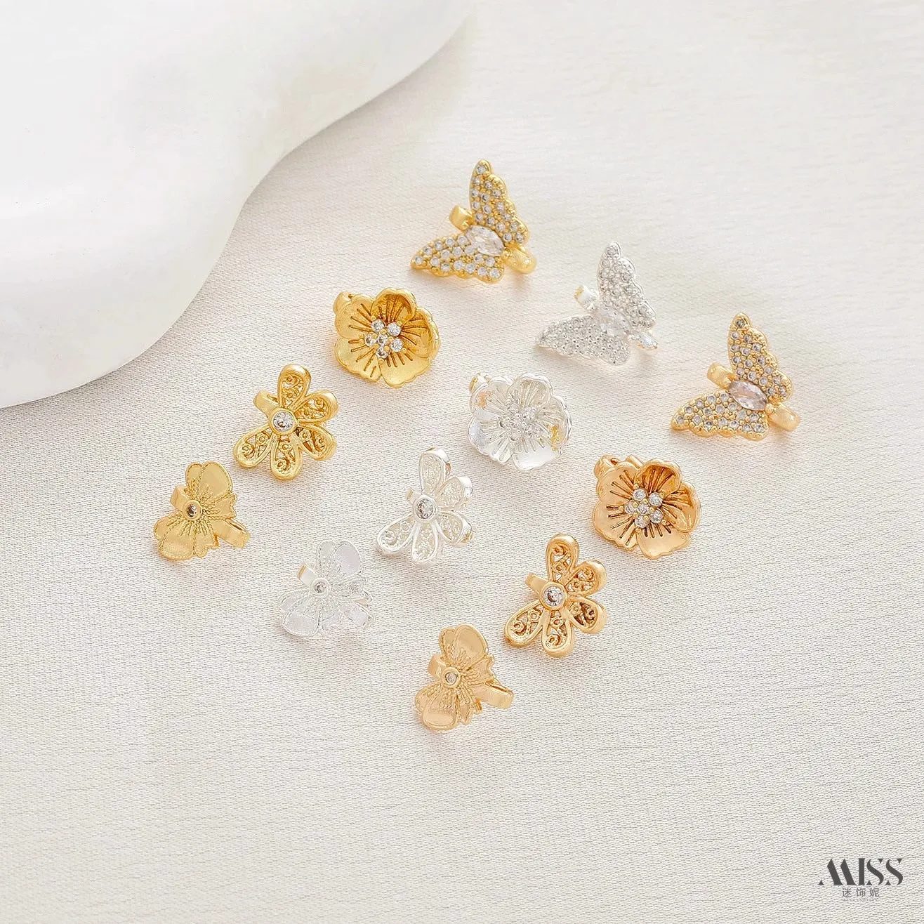 14K/18K Real Gold Plated, Butterfly, Peacock And Plum Blossom Connector Clasps, DIY Bracelet & Necklace Accessories